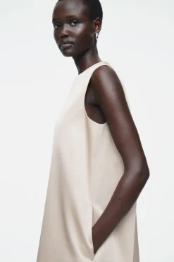 COS SATIN RACER-NECK MINI DRESS-Women Dresses & Jumpsuits