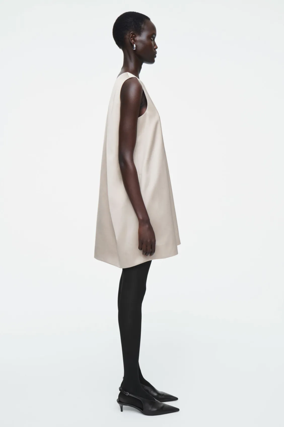 COS SATIN RACER-NECK MINI DRESS-Women Dresses & Jumpsuits