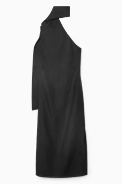 COS SCARF-DETAIL LINEN DRESS-Women Dresses & Jumpsuits