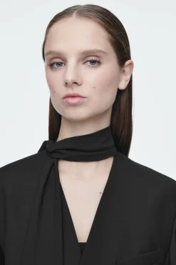 COS SCARF-DETAIL WOOL BLAZER-Women Coats & Jackets