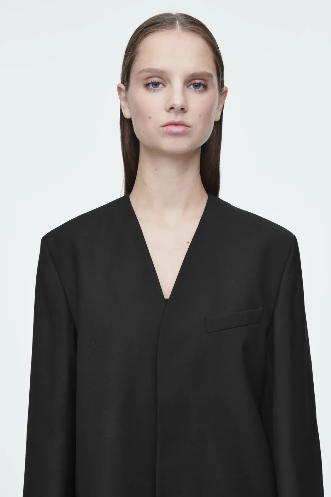 COS SCARF-DETAIL WOOL BLAZER-Women Coats & Jackets