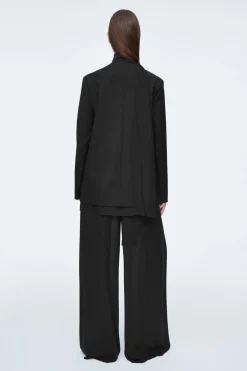 COS SCARF-DETAIL WOOL BLAZER-Women Coats & Jackets