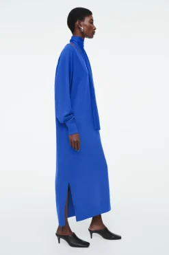 COS SCARF-DETAIL WOOL MAXI DRESS-Women Dresses & Jumpsuits | Sweaters & Cardigans