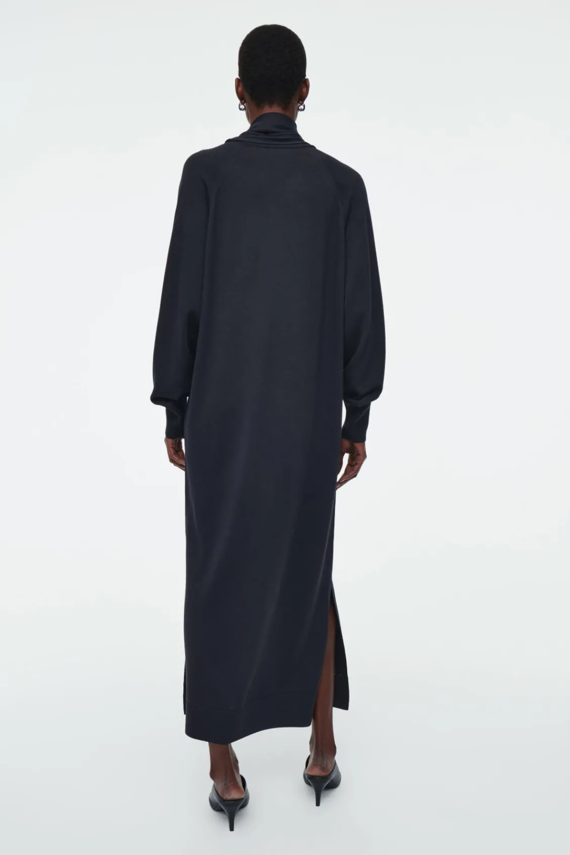 COS SCARF-DETAIL WOOL MAXI DRESS-Women Dresses & Jumpsuits | Sweaters & Cardigans