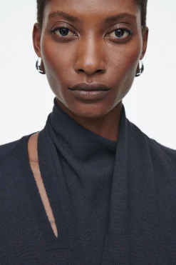 COS SCARF-DETAIL WOOL MAXI DRESS-Women Dresses & Jumpsuits | Sweaters & Cardigans