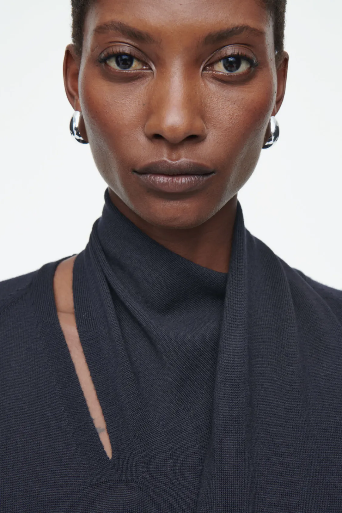 COS SCARF-DETAIL WOOL MAXI DRESS-Women Dresses & Jumpsuits | Sweaters & Cardigans