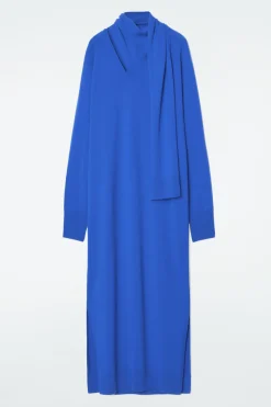 COS SCARF-DETAIL WOOL MAXI DRESS-Women Dresses & Jumpsuits | Sweaters & Cardigans