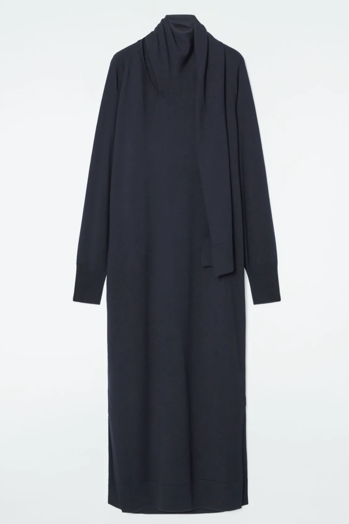 COS SCARF-DETAIL WOOL MAXI DRESS-Women Dresses & Jumpsuits | Sweaters & Cardigans