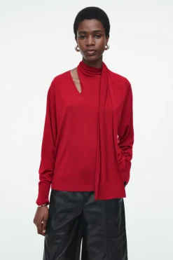 COS SCARF-DETAIL WOOL TURTLENECK SWEATER-Women Tops | Sweaters & Cardigans
