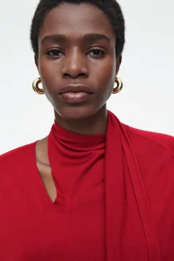 COS SCARF-DETAIL WOOL TURTLENECK SWEATER-Women Tops | Sweaters & Cardigans