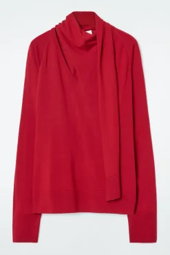 COS SCARF-DETAIL WOOL TURTLENECK SWEATER-Women Tops | Sweaters & Cardigans