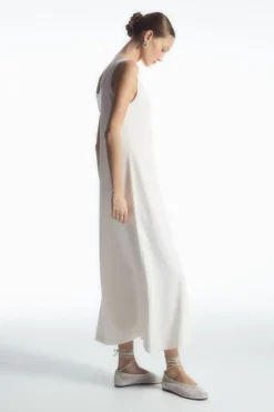 COS SCOOP-NECK JERSEY MIDI DRESS-Women Dresses & Jumpsuits