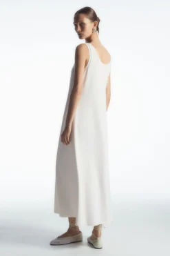 COS SCOOP-NECK JERSEY MIDI DRESS-Women Dresses & Jumpsuits