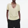 COS SCOOP-NECK KNITTED POLO SHIRT-Women Shirts & Blouses | Tops