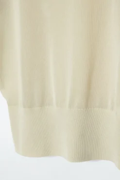 COS SCOOP-NECK KNITTED POLO SHIRT-Women Shirts & Blouses | Tops