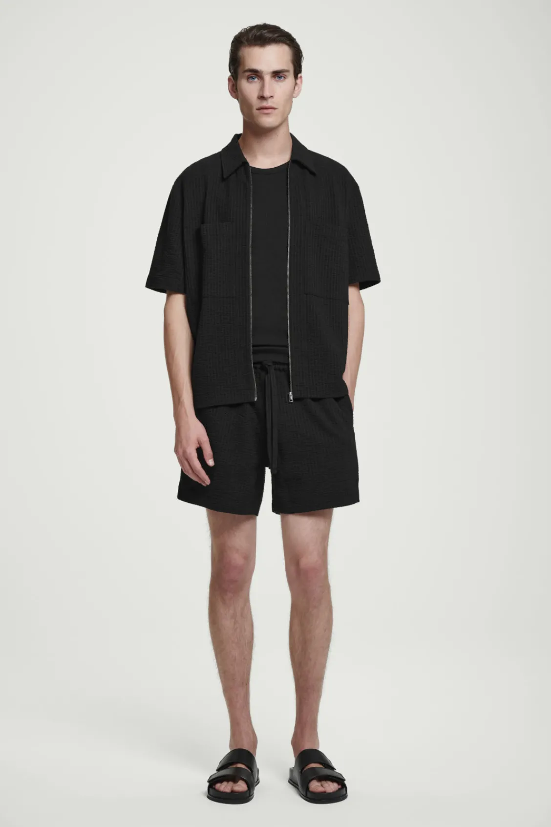 COS SEERSUCKER ELASTICATED SHORTS- Matching Sets | Pants
