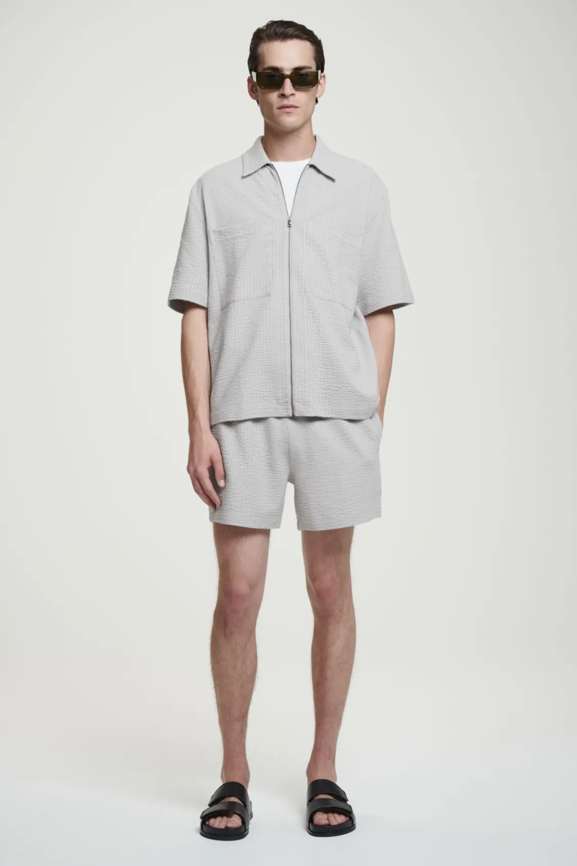COS SEERSUCKER ELASTICATED SHORTS- Matching Sets | Pants
