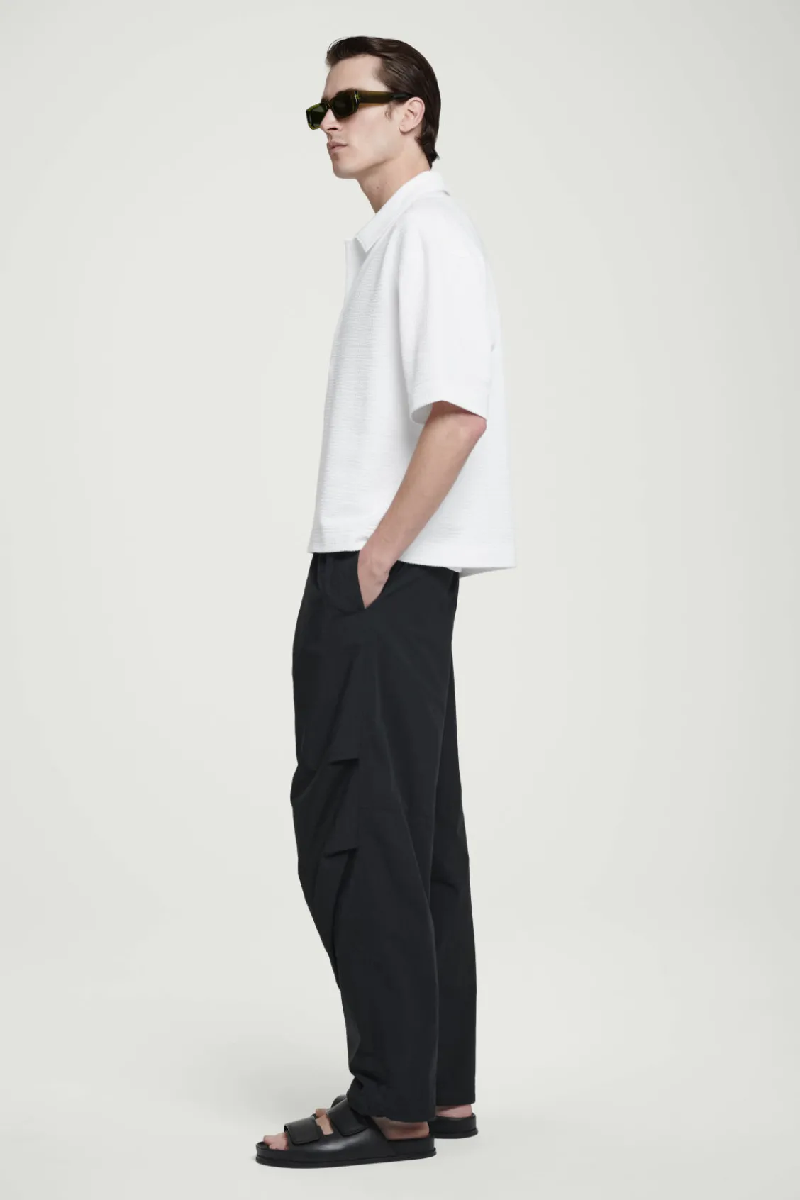 COS SEERSUCKER HALF-ZIP POLO SHIRT- Polo Shirts
