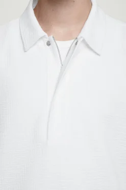 COS SEERSUCKER HALF-ZIP POLO SHIRT- Polo Shirts