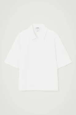 COS SEERSUCKER HALF-ZIP POLO SHIRT- Polo Shirts