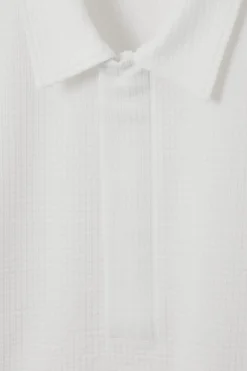 COS SEERSUCKER HALF-ZIP POLO SHIRT- Polo Shirts