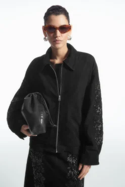 COS SEQUINED SUEDE JACKET-Women Coats & Jackets