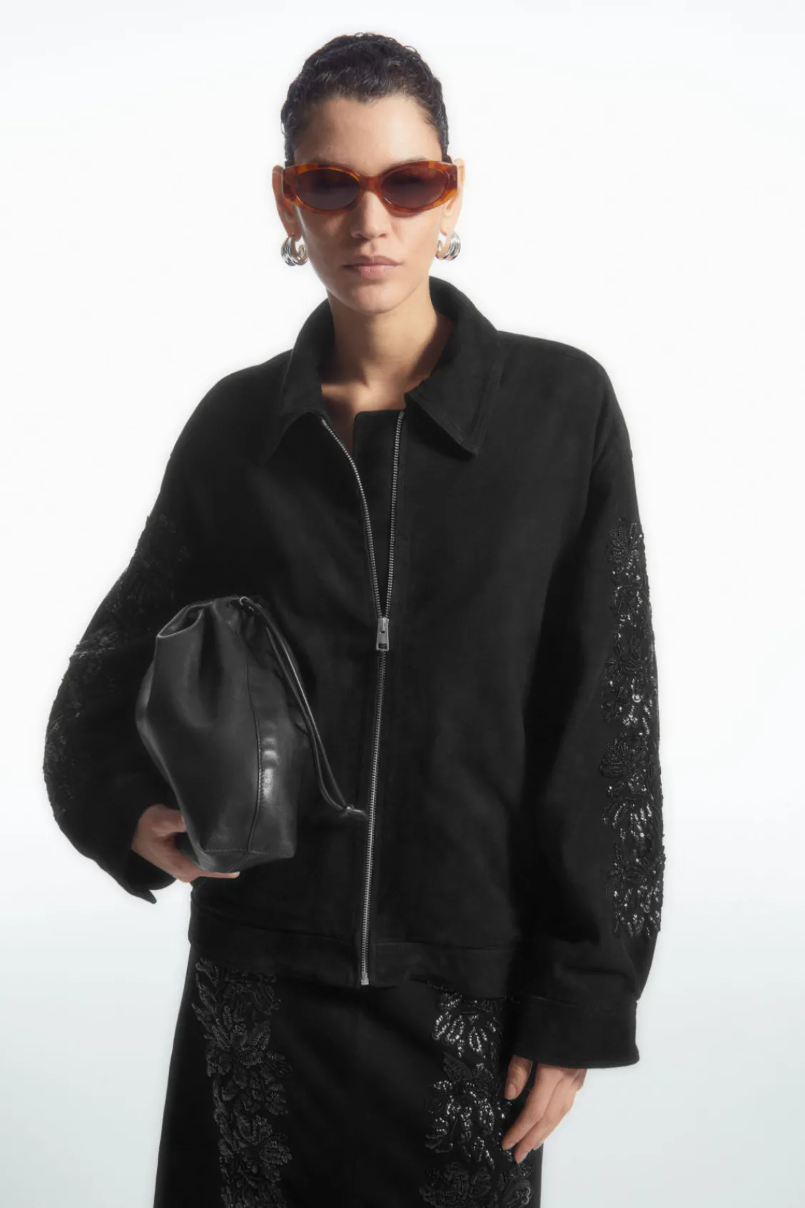 COS SEQUINED SUEDE JACKET-Women Coats & Jackets