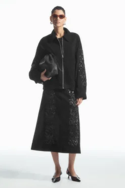 COS SEQUINED SUEDE JACKET-Women Coats & Jackets