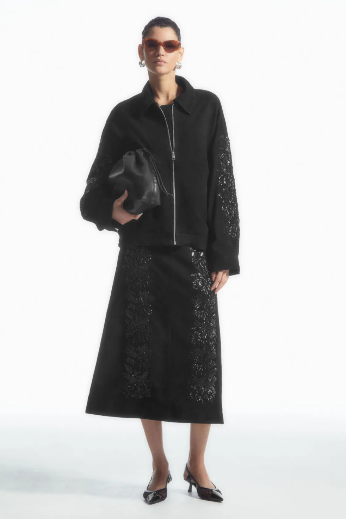 COS SEQUINED SUEDE JACKET-Women Coats & Jackets