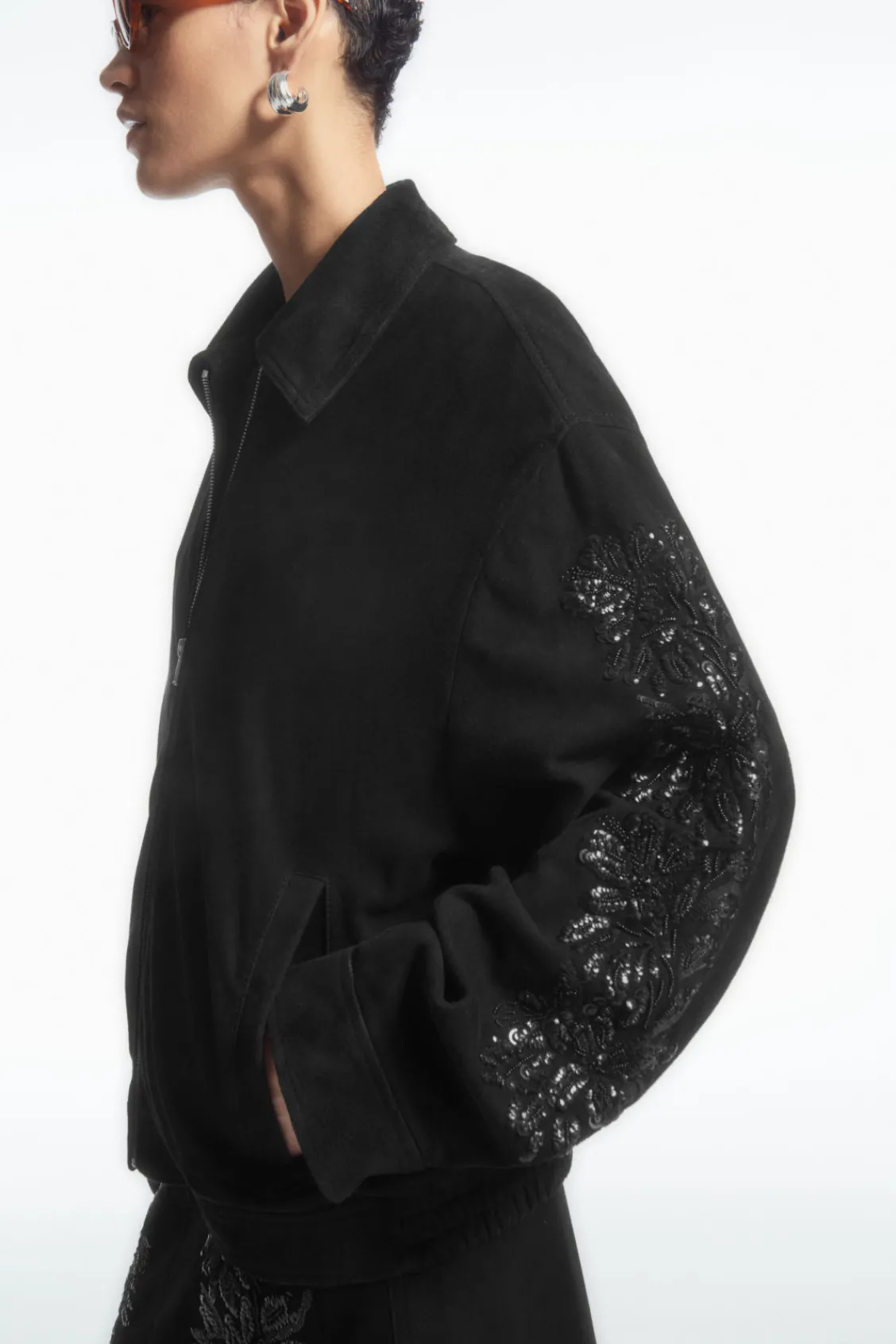 COS SEQUINED SUEDE JACKET-Women Coats & Jackets