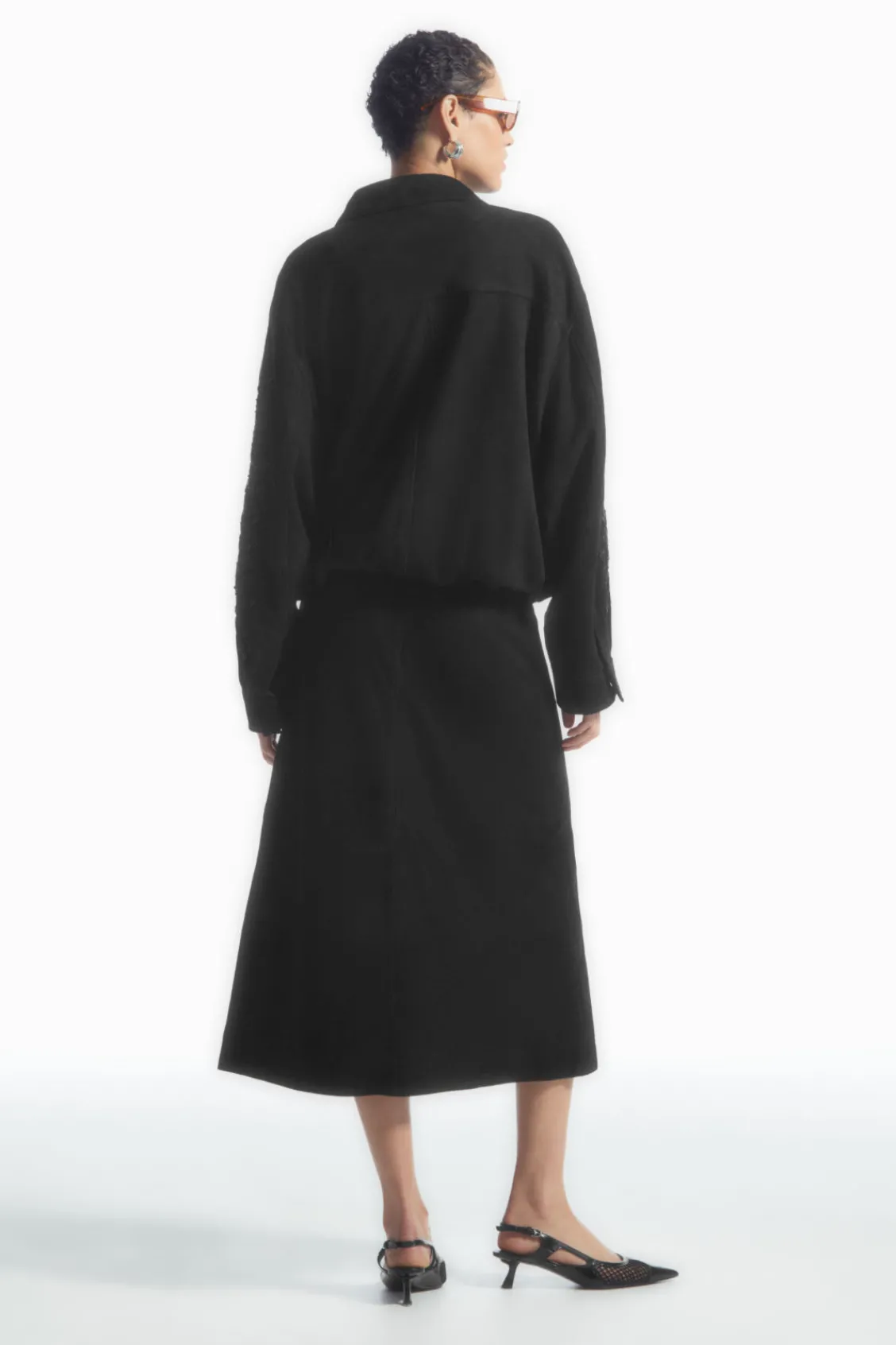 COS SEQUINED SUEDE MIDI SKIRT-Women Skirts