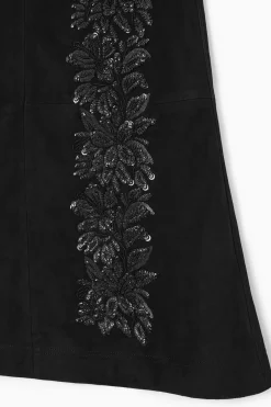 COS SEQUINED SUEDE MIDI SKIRT-Women Skirts