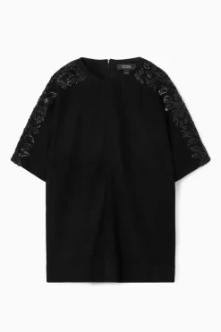 COS SEQUINED SUEDE T-SHIRT-Women T-Shirts | Tops