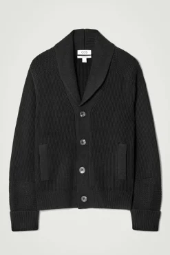 COS SHAWL-COLLAR CHUNKY MERINO WOOL CARDIGAN- Sweaters & Cardigans