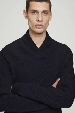 COS SHAWL-COLLAR RIBBED MERINO WOOL JUMPER- Sweaters & Cardigans