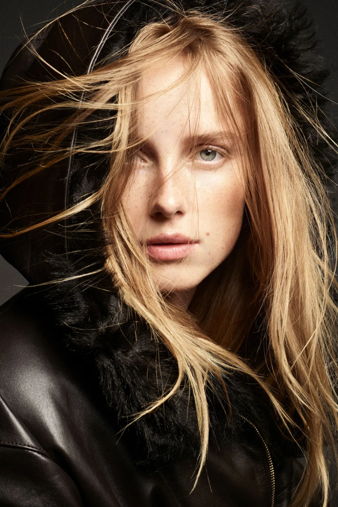 COS SHEARLING-LINED NAPPA HOODED JACKET-Women Coats & Jackets