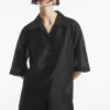 COS SHEER SHORT-SLEEVED SHIRT-Women Shirts & Blouses | Tops