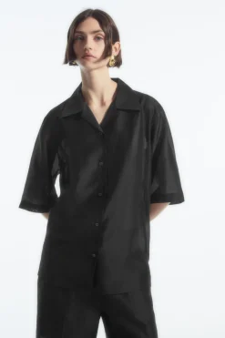 COS SHEER SHORT-SLEEVED SHIRT-Women Shirts & Blouses | Tops