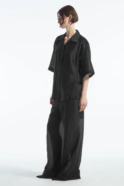 COS SHEER SHORT-SLEEVED SHIRT-Women Shirts & Blouses | Tops