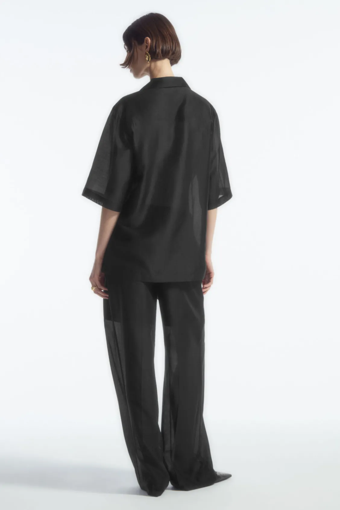 COS SHEER SHORT-SLEEVED SHIRT-Women Shirts & Blouses | Tops