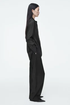 COS SHEER SILK TUXEDO SHIRT-Women Shirts & Blouses | Tops