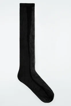 COS SHEER-PANEL KNEE-HIGH SOCKS-Women Socks & Tights