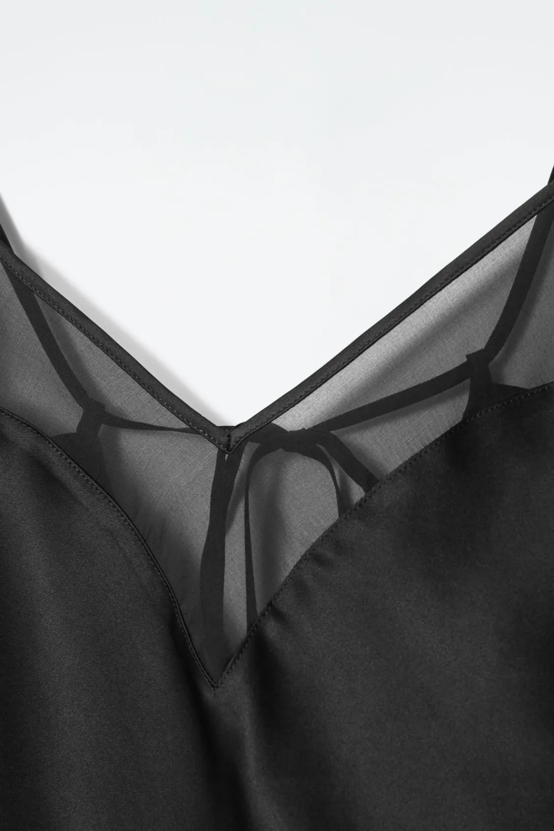 COS SHEER-PANEL SILK CAMI TOP-Women Tops