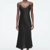 COS SHEER-PANEL SILK SLIP DRESS-Women Dresses & Jumpsuits