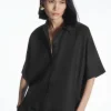 COS SHORT-SLEEVED LINEN SHIRT-Women Shirts & Blouses | Tops