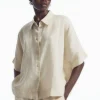 COS SHORT-SLEEVED LINEN SHIRT-Women Shirts & Blouses | Tops