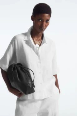 COS SHORT-SLEEVED LINEN SHIRT-Women Shirts & Blouses | Tops