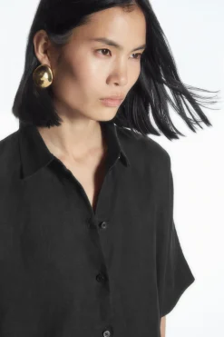COS SHORT-SLEEVED LINEN SHIRT-Women Shirts & Blouses | Tops