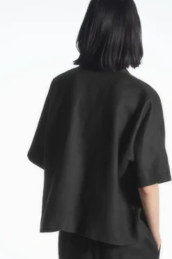 COS SHORT-SLEEVED LINEN SHIRT-Women Shirts & Blouses | Tops