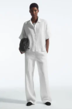 COS SHORT-SLEEVED LINEN SHIRT-Women Shirts & Blouses | Tops